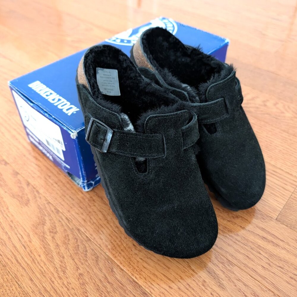 Brand New Birkenstock Boston Shearling  Suede Leather 37 (Size 6.5)